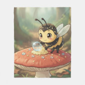 Goldene Hummel im Blütentanz  Fleecedecke (Vorderseite)