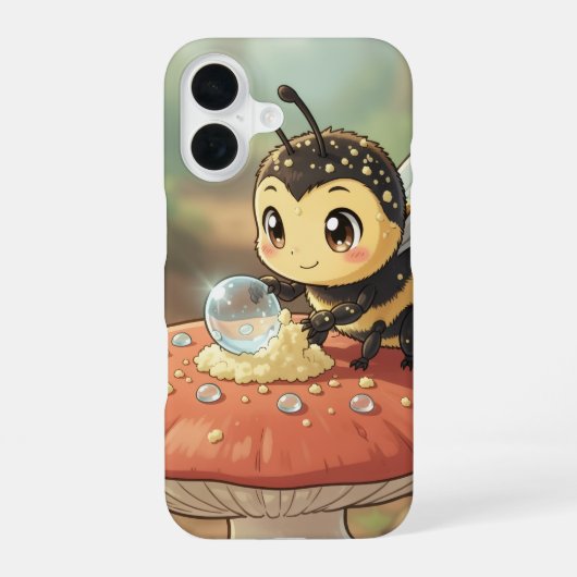 Goldene Hummel im Blütentanz  iPhone 16 Hülle (Rückseite)