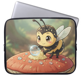 Goldene Hummel im Blütentanz Laptopschutzhülle