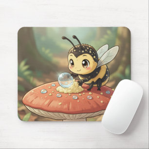 Goldene Hummel im Blütentanz Mousepad