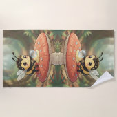 Goldene Hummel im Blütentanz Strandtuch (Vorderseite)