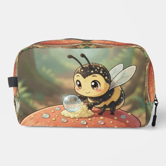 Goldene Hummel im Blütentanz Waschbeutel (Vorderseite)