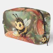 Goldene Hummel im Blütentanz Waschbeutel (Rechte Ecke)