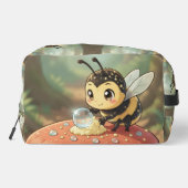 Goldene Hummel im Blütentanz Waschbeutel (Rückseite)