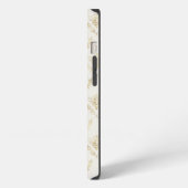 Goldene Hummel mit Kronenmuster-Monogramm iPhone Hülle (Linke Seite)