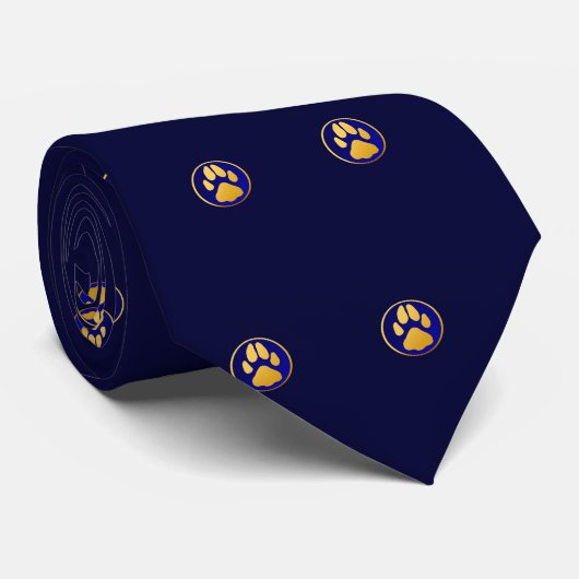 Goldene Hundetatzen-Krawatte Krawatte (Gerollt)