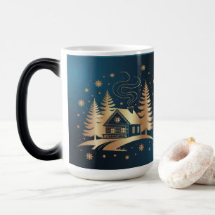Goldene Hütte Blau Morphing-Tasse Verwandlungstasse