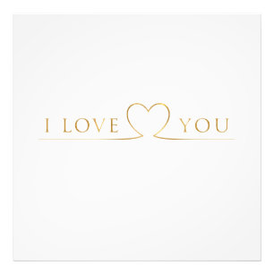Goldene I Love You Typografie Fotodruck