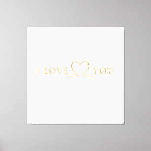 Goldene I Love You Typografie Leinwanddruck