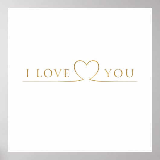 Goldene I Love You Typografie Poster (Vorne)