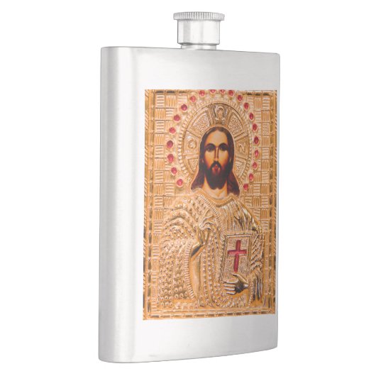 Goldene Ikone des Jesus Christus Flachmann (Rechts)