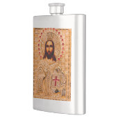 Goldene Ikone des Jesus Christus Flachmann (Links)