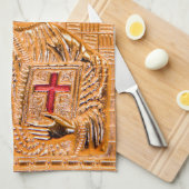 Goldene Ikone des Jesus Christus Küchentuch (Viertel Falte)