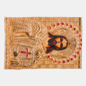 Goldene Ikone des Jesus Christus Küchentuch (Horizontal)