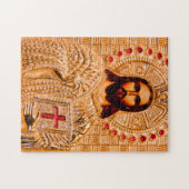 Goldene Ikone des Jesus Christus Puzzle (Horizontal)