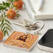Goldene Ikone des Jesus Christus Schlüsselanhänger (Vorderseite rechts)