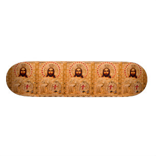 Goldene Ikone des Jesus Christus Skateboard