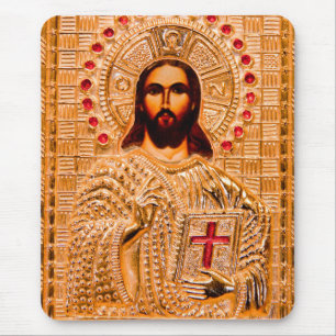 Goldene Ikone Jesu Christi Mousepad