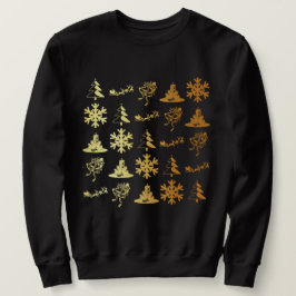 Goldene Ikonenweihnachtsstrickjacke Sweatshirt
