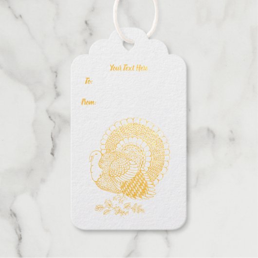 Goldene Illustration des Verlassend Schwanzes von  Geschenkanhänger (Vorderseite)