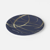 Goldene Imitate belegen jede Art von Hochzeit Pappteller (Schrägansicht)