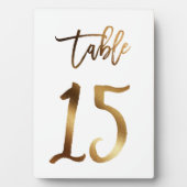 Goldene Imitate Chic Tischnummer 15 Fotoplatte (Vorderseite)