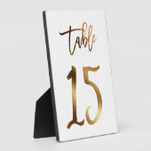 Goldene Imitate Chic Tischnummer 15 Fotoplatte (Seite)