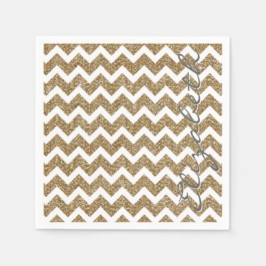 Goldene Imitate Glitzer-Effekte Serviette (Vorderseite)