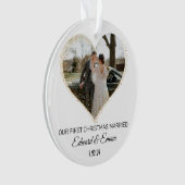 Goldene Imitate Glitzer Maßgeschneiderte Erste Wei Ornament (Vorderseite)