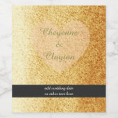 Goldene Imitate Glitzer mit Herz Weinetikett (Einzelnes Label)