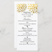 Goldene Imitate - Moderne Blume Blumenmenü Menükarte (Vorne/Hinten)