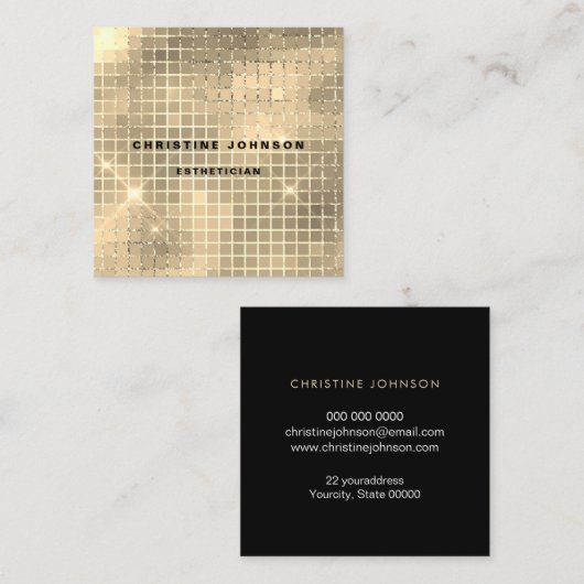 Goldene IMITATE Quadratische Visitenkarte (Vorne/Hinten)