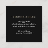 Goldene IMITATE Quadratische Visitenkarte (Rückseite)