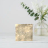 Goldene IMITATE Quadratische Visitenkarte (Stehend Vorderseite)