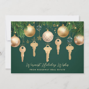 Goldene Immobilien-Weihnachtskarte Feiertagskarte