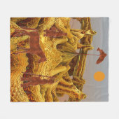 Goldene Indianer Fleecedecke (Vorderseite (Horizontal))