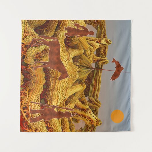 Goldene Indianer Wandteppich (Vorderseite (Horizontal))