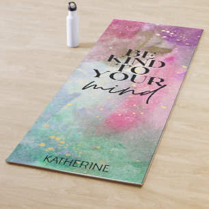 Goldene individuelle Namens-Workout-Motivationsmon Yogamatte
