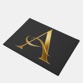 Goldene Initiale A Minimalistisches Design Fußmatte (Schrägansicht)