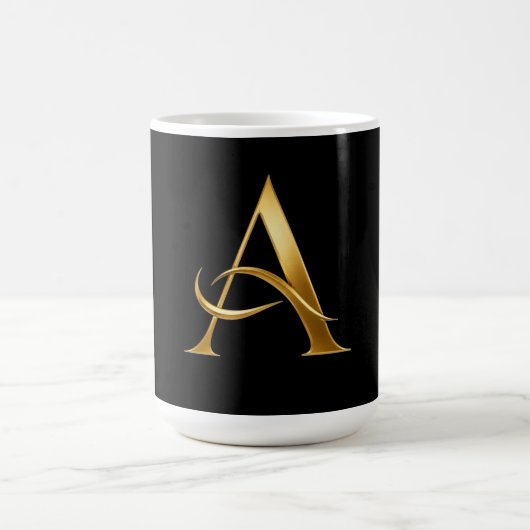 Goldene Initiale A Minimalistisches Design Kaffeetasse (Mittel)