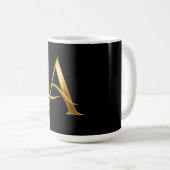 Goldene Initiale A Minimalistisches Design Kaffeetasse (VorderseiteRechts)