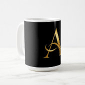 Goldene Initiale A Minimalistisches Design Kaffeetasse (Vorderseite Links)