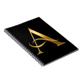 Goldene Initiale A Minimalistisches Design Notizblock (Rechte Seite)