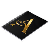 Goldene Initiale A Minimalistisches Design Notizblock (Linke Seite)