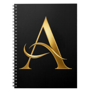 Goldene Initiale A Minimalistisches Design Notizblock