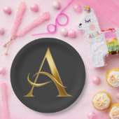 Goldene Initiale A Minimalistisches Design Pappteller (Party)