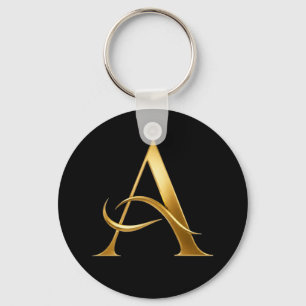 Goldene Initiale A Minimalistisches Design Schlüsselanhänger