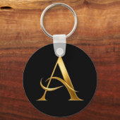 Goldene Initiale A Minimalistisches Design Schlüsselanhänger (Vorderseite)