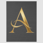 Goldene Initiale A Minimalistisches Design Seidenpapier (Vorderseite)