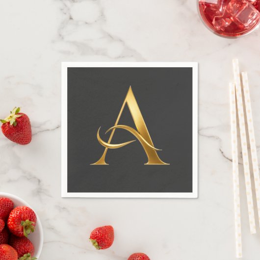 Goldene Initiale A Minimalistisches Design Serviette (Beispiel)